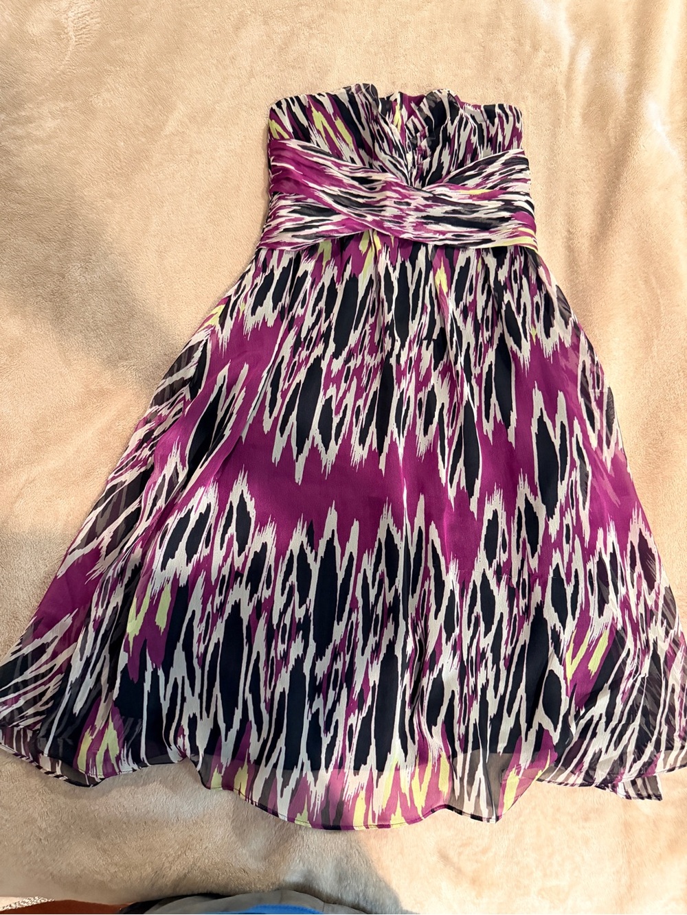 Strapless Purple Ikat Print Dress - the Limited size 0